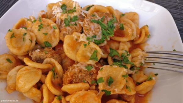 Orechiette con polpette